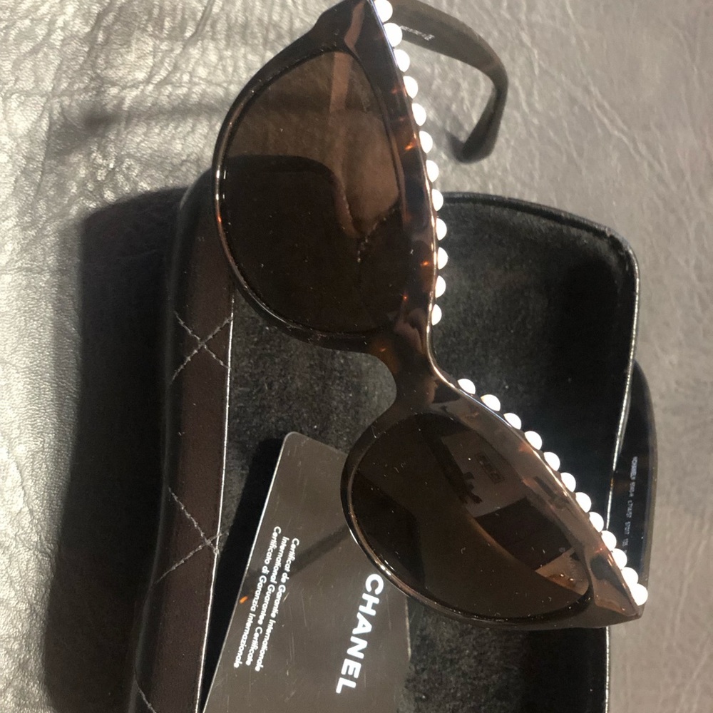 Chanel Brown Pearl Sunglasses
